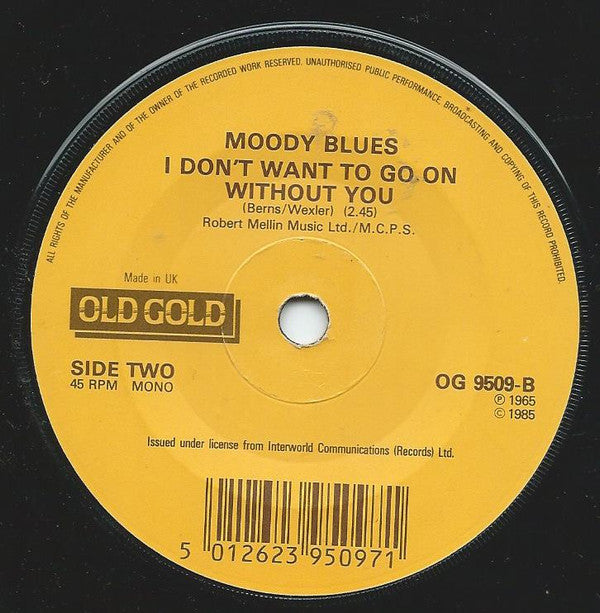 Moody Blues - Go Now - Used Vinyl Record 7" image 4