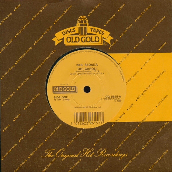 Neil Sedaka - Oh, Carol! / One Way Ticket (To The Blues) - Used Vinyl image 4