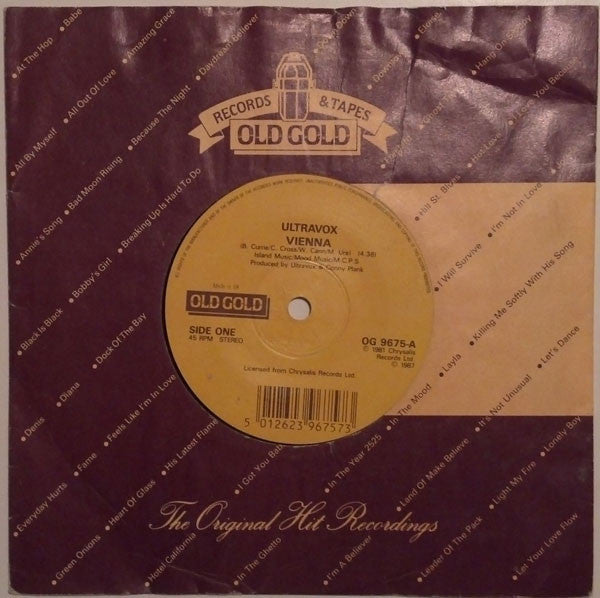 Ultravox - Vienna / The Voice - Used Vinyl Record 7" image 5