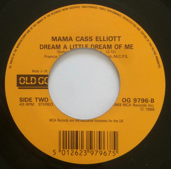 Cass Elliot - It's Getting Better - Used Vinyl Record 7" image 3
