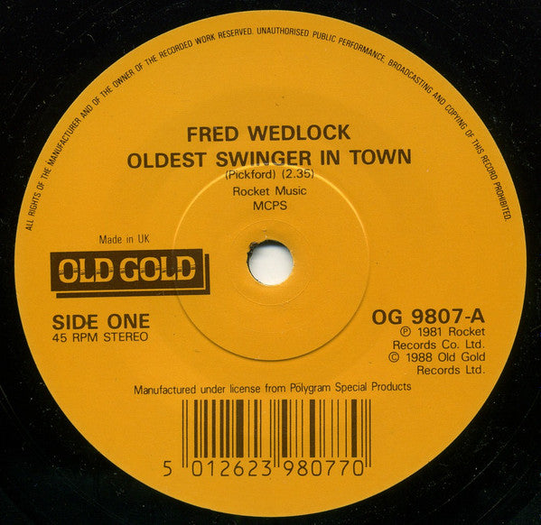 Fred Wedlock - Oldest Swinger In Town / (Do) The Hucklebuck - Used Vi image 3