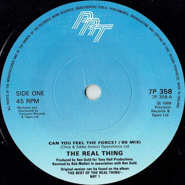 Real Thing - Can You Feel The Force? ('86 Mix) - Used Vinyl Record 7" image 3