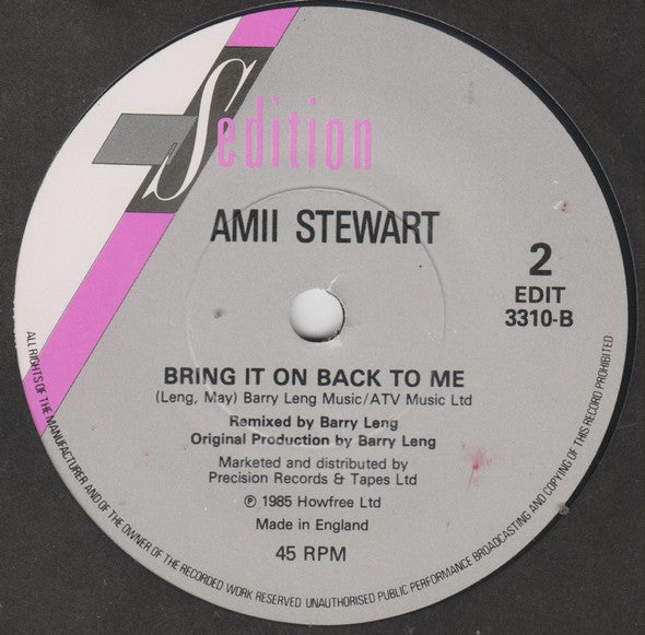 Amii Stewart - My Guy, My Girl - Used Vinyl Record 7" image 4