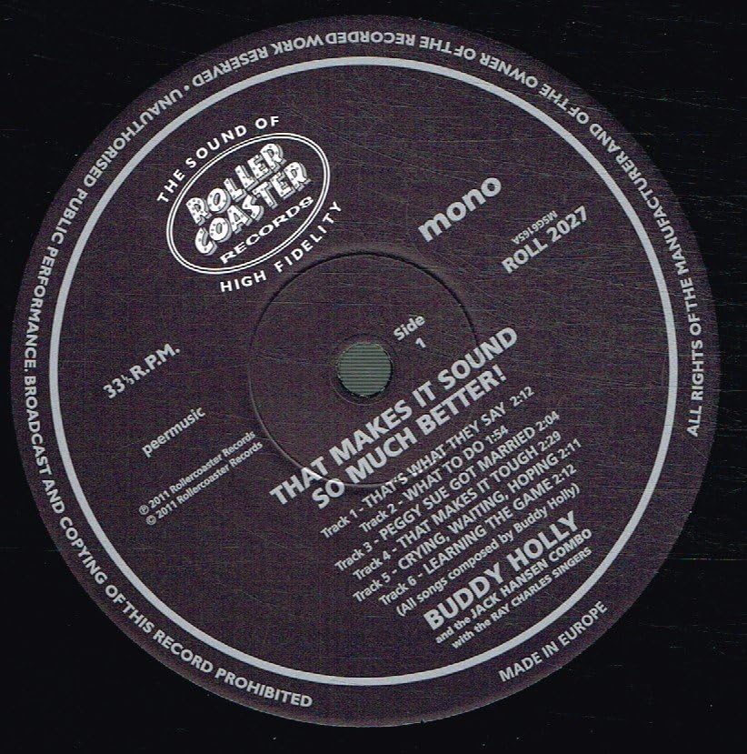 BUDDY HOLLY & THE JA - That Makes It Sound So Much Better - Vinyl Reco image 3