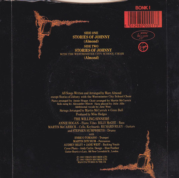 Marc Almond - Stories Of Johnny - Used Vinyl Record 7" image 6