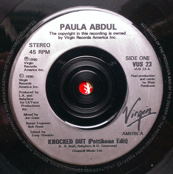 Paula Abdul - Knocked Out - Used Vinyl Record 7" image 5