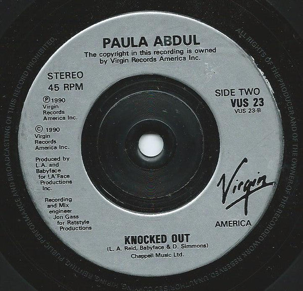 Paula Abdul - Knocked Out - Used Vinyl Record 7" image 4