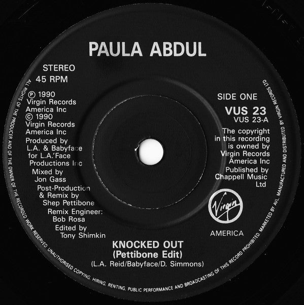 Paula Abdul - Knocked Out - Used Vinyl Record 7" image 8
