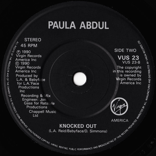 Paula Abdul - Knocked Out - Used Vinyl Record 7" image 9