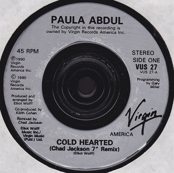 Paula Abdul - Cold Hearted - Used Vinyl Record 7" image 3