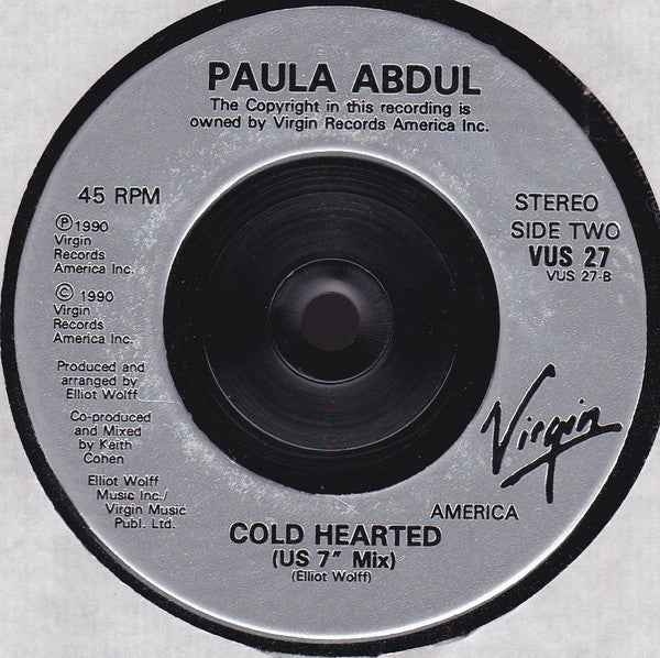 Paula Abdul - Cold Hearted - Used Vinyl Record 7" image 4