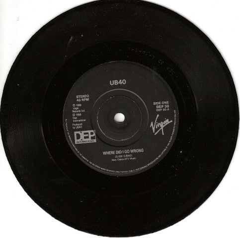 UB40 - Where Did I Go Wrong - Used Vinyl Record 7" image 5