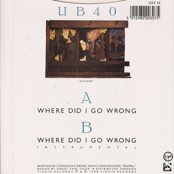 UB40 - Where Did I Go Wrong - Used Vinyl Record 7" image 2
