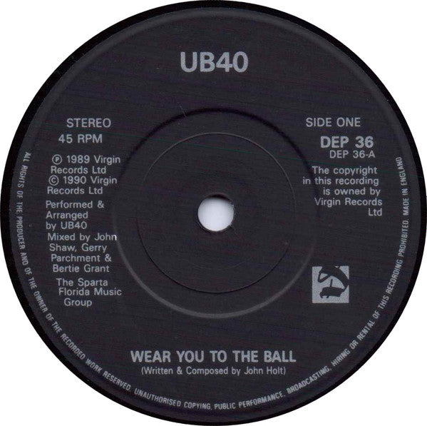 UB40 - Wear You To The Ball - Used Vinyl Record 7" image 3