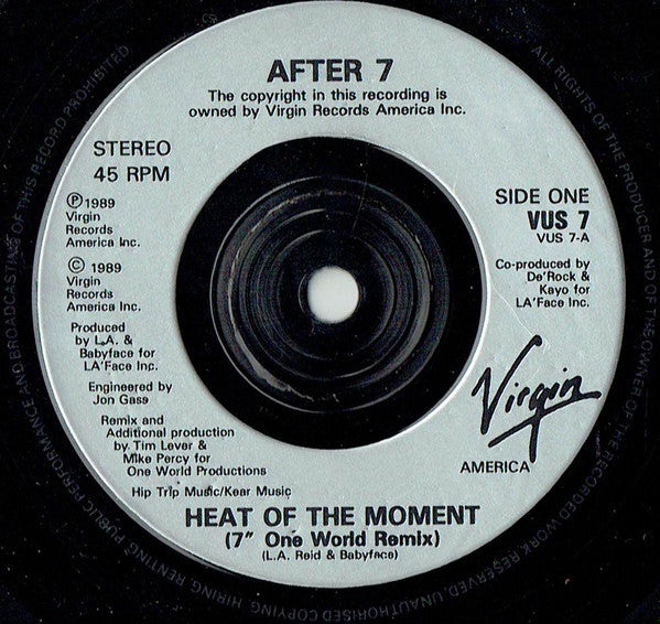After 7 - Heat Of The Moment - Used Vinyl Record 7" image 3