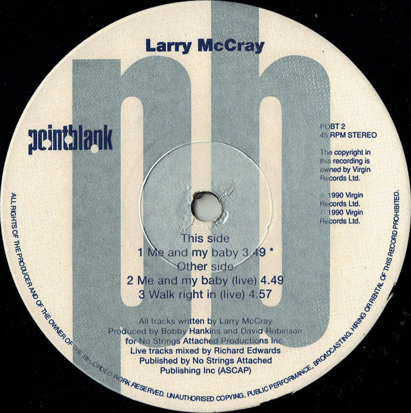 Larry McCray - Me And My Baby - Used Vinyl Record 12" image 3