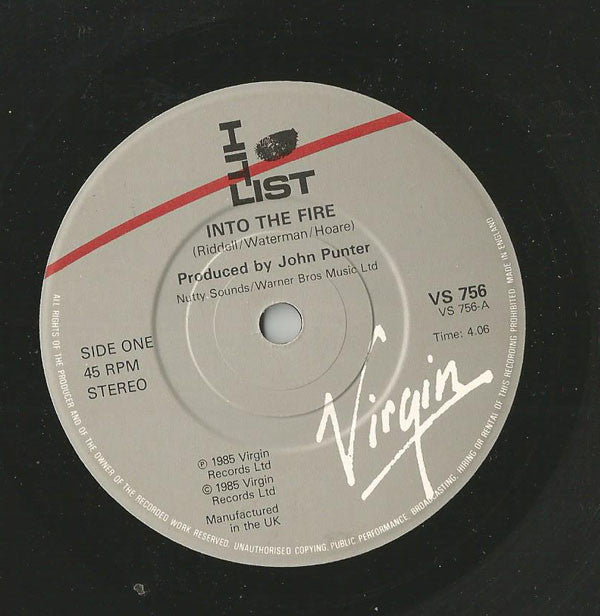 Hitlist - Into The Fire - Used Vinyl Record 7" image 7