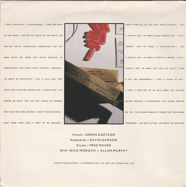 Scritti Politti - Perfect Way - Used Vinyl Record 7" image 3