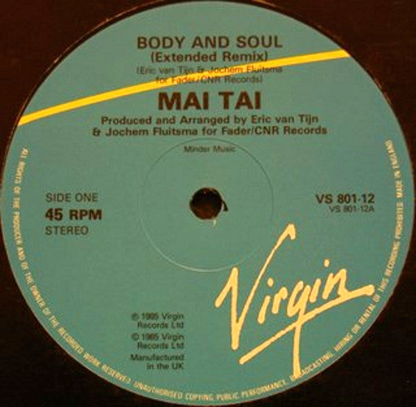 Mai Tai - Body & Soul (Extended Remix) - Used Vinyl Record 12" image 3