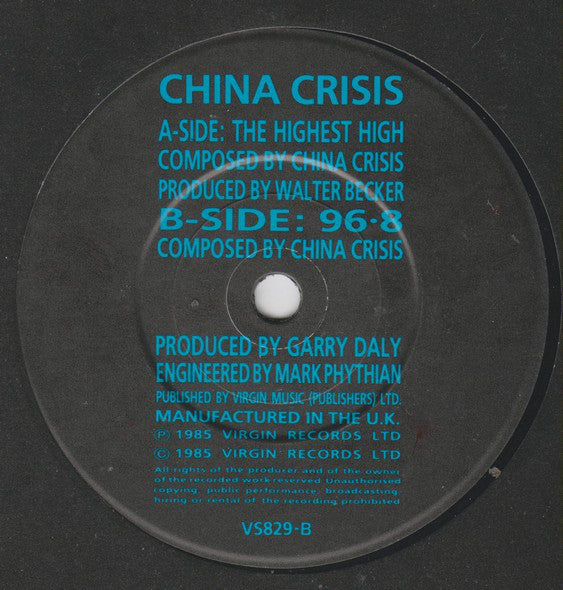 China Crisis - Highest High - Used Vinyl Record 7" image 6