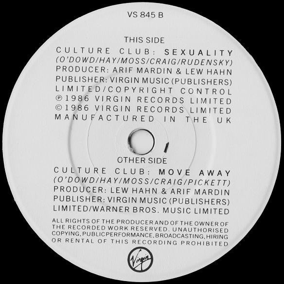 Culture Club - Move Away - Used Vinyl Record 7" image 8