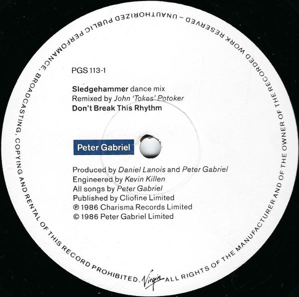 Peter Gabriel - Sledgehammer (Limited Edition Dance Mix) - Used Vinyl R image 3