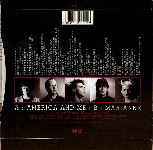 Red Guitars - America And Me - Used Vinyl Record 7" image 2