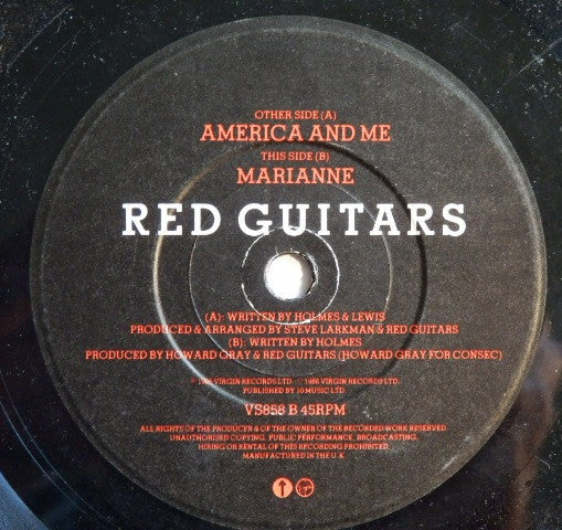 Red Guitars - America And Me - Used Vinyl Record 7" image 4