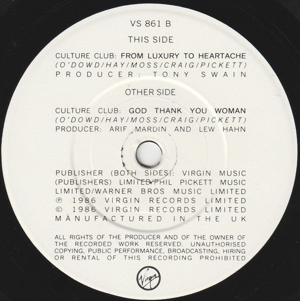 Culture Club - God Thank You Woman - Used Vinyl Record 7" image 8