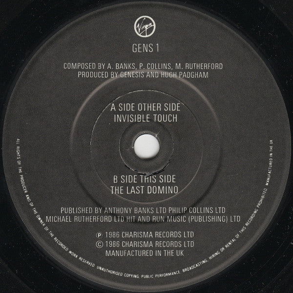Genesis - Invisible Touch - Used Vinyl Record 7" image 4
