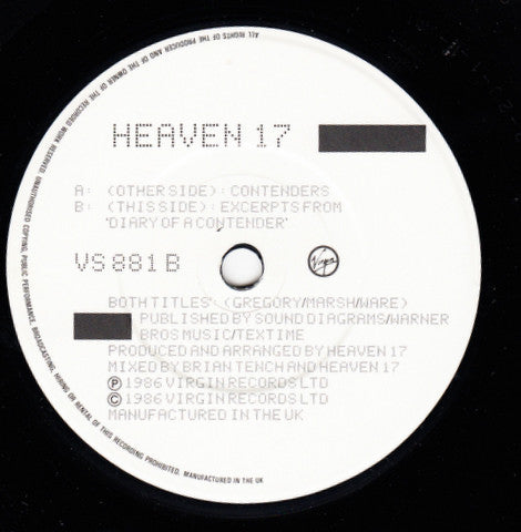 Heaven 17 - Contenders - Used Vinyl Record 7" image 8