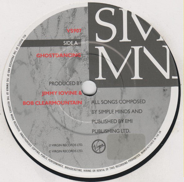 Simple Minds - Ghostdancing - Used Vinyl Record 7" image 3