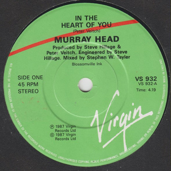 Murray Head - In The Heart Of You - Used Vinyl Record 7" image 7
