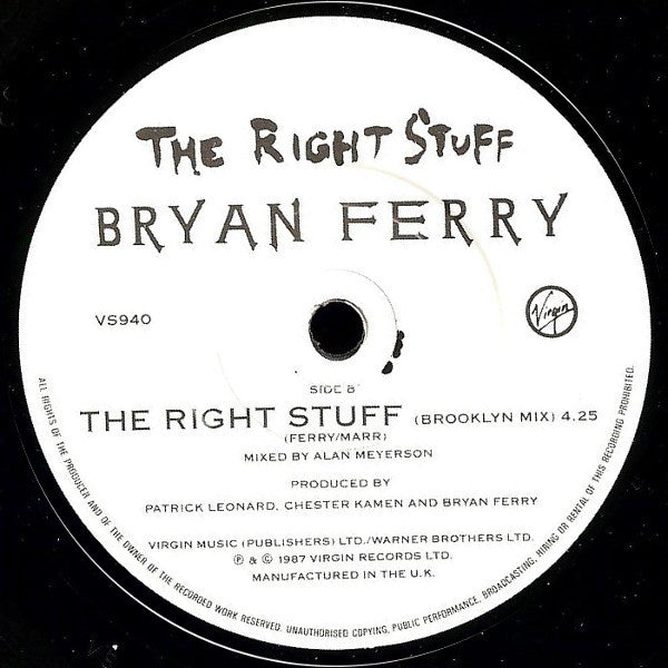 Bryan Ferry - Right Stuff - Used Vinyl Record 7" image 8