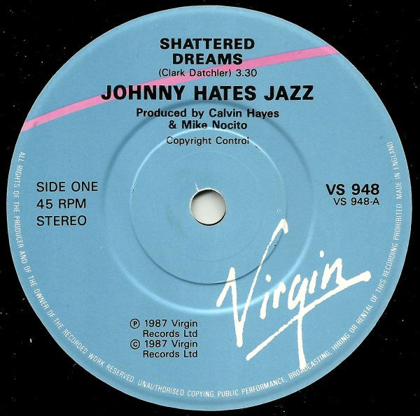 Johnny Hates Jazz - Shattered Dreams - Used Vinyl Record 7" image 7