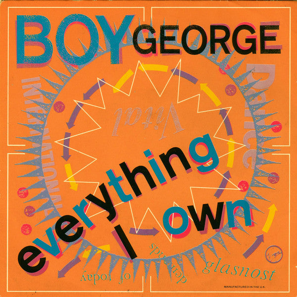 Boy George - Everything I Own - Used Vinyl Record 7" image 5