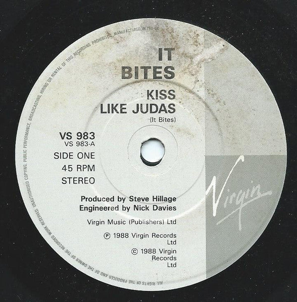 It Bites - Kiss Like Judas - Used Vinyl Record 7" image 7