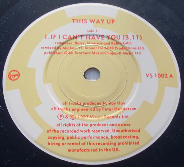 This Way Up - If I Can't Have You - Used Vinyl Record 7" image 3