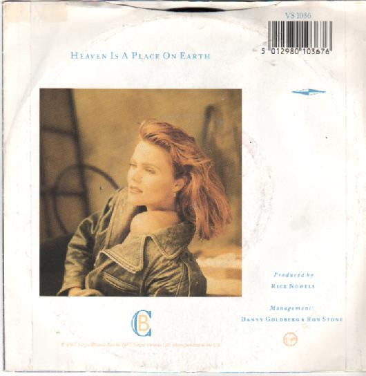 Belinda Carlisle - Heaven Is A Place On Earth - Used Vinyl Record 7" image 2