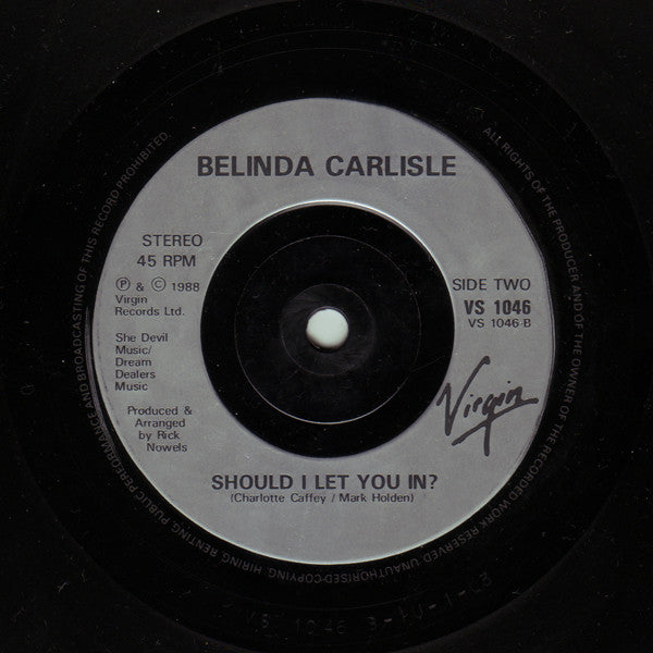 Belinda Carlisle - I Get Weak - Used Vinyl Record 7" image 4