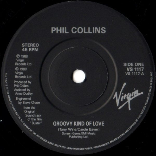 Phil Collins - A Groovy Kind Of Love - Used Vinyl Record 7" image 3