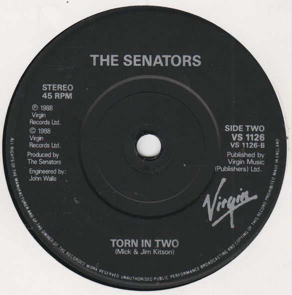 Senators - I Don't Care About The Past - Used Vinyl Record 7" image 4