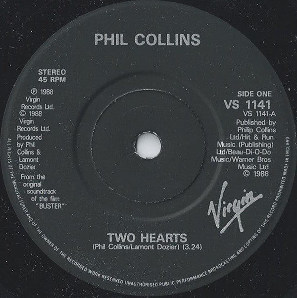 Phil Collins - Two Hearts - Used Vinyl Record 7" image 7