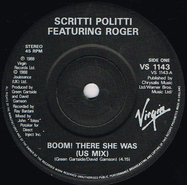 Scritti Politti - Boom! There She Was - Used Vinyl Record 7" image 3