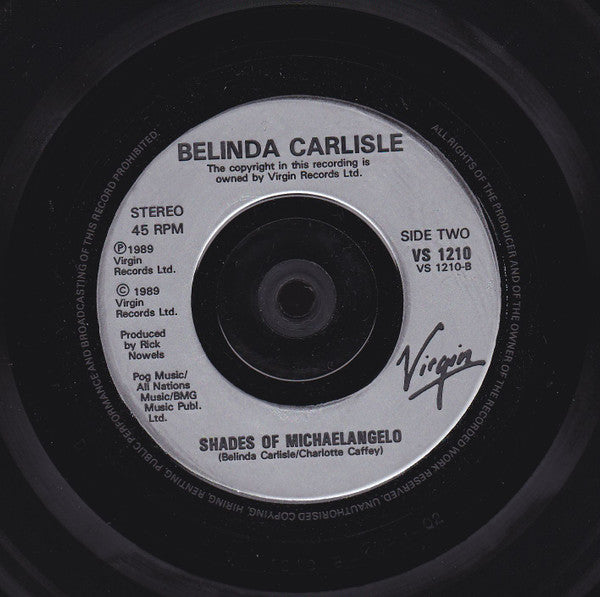 Belinda Carlisle - Leave A Light On - Used Vinyl Record 7" image 4