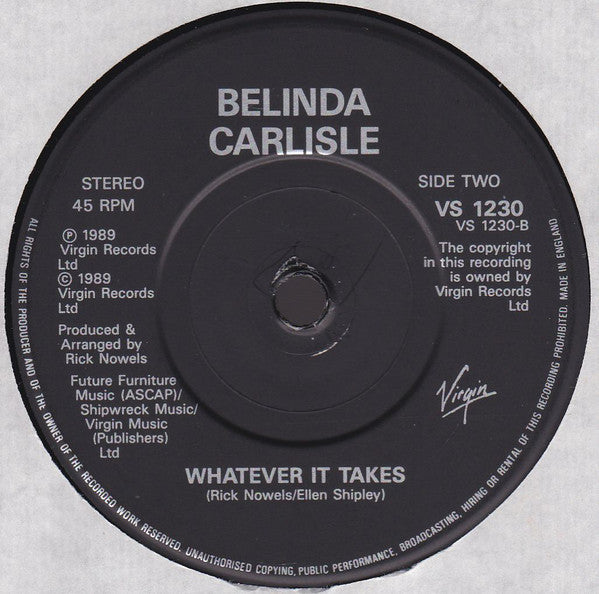 Belinda Carlisle - La Luna - Used Vinyl Record 7" image 4