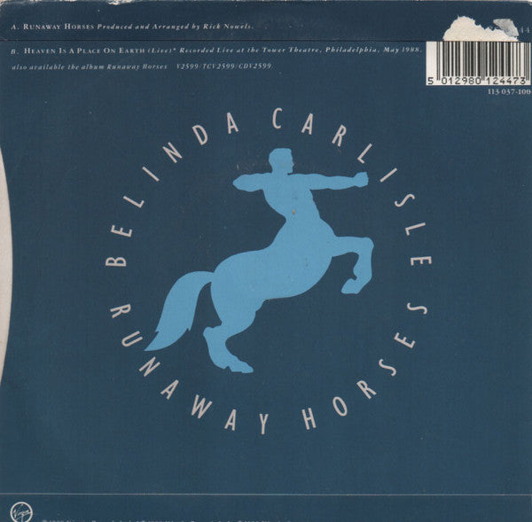 Belinda Carlisle - Runaway Horses - Used Vinyl Record 7" image 2