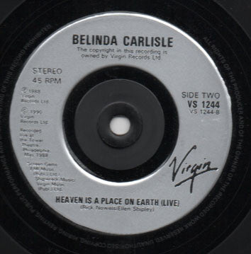 Belinda Carlisle - Runaway Horses - Used Vinyl Record 7" image 4