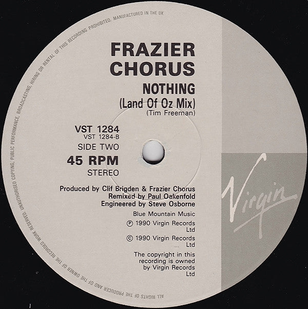 Frazier Chorus - Nothing (Paul Oakenfold Mixes) - Used Vinyl Record 12" image 4