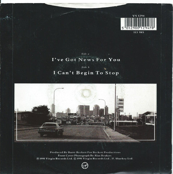 Feargal Sharkey - I've Got News For You - Used Vinyl Record 7" image 2